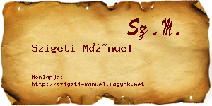 Szigeti Mánuel névjegykártya